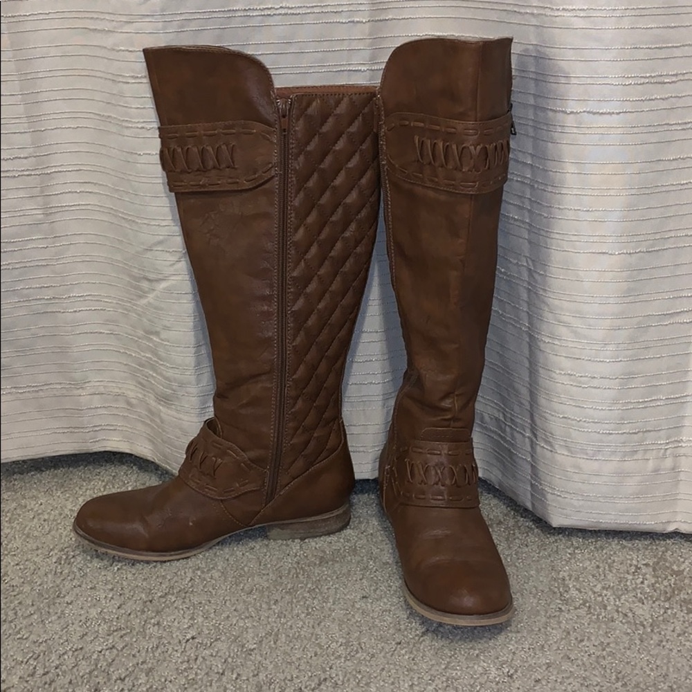 Brown high boots